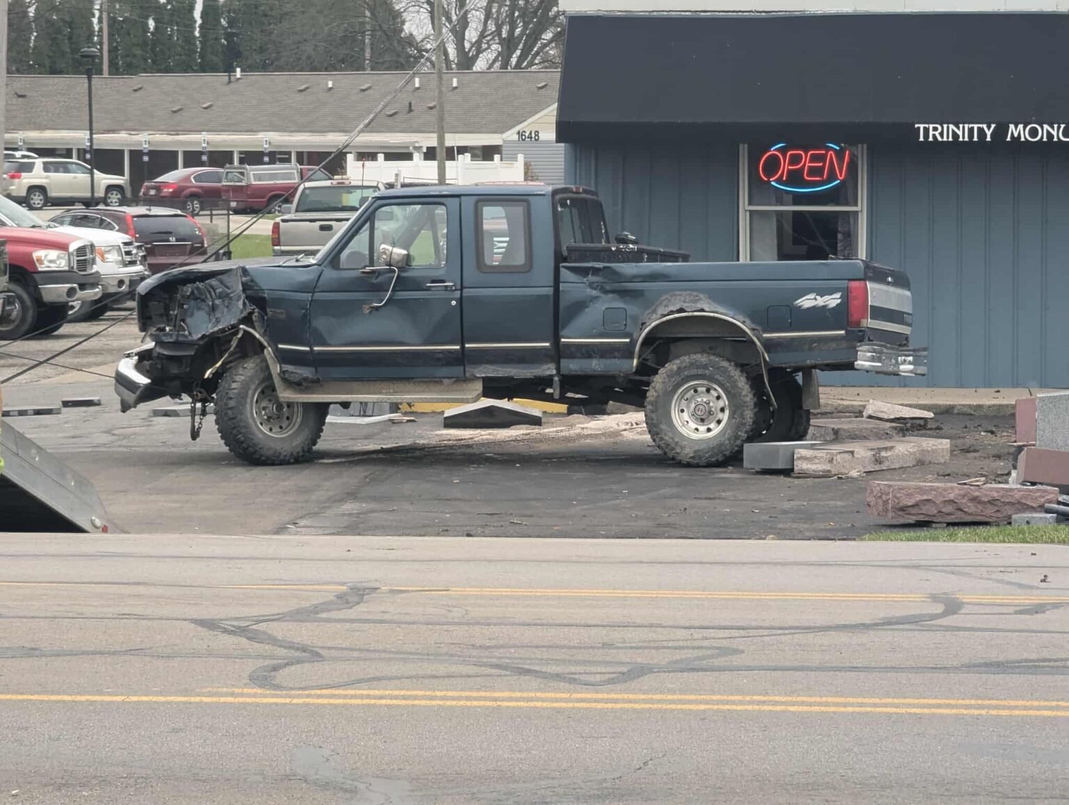 Driver Falls Asleep, Crashes Into Trinity Monuments & Trinco Auto ...